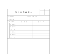 예산변경내역서 예산변경내역서